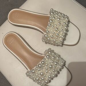 Pearl slides size 9.5, worn 1x at my wedding